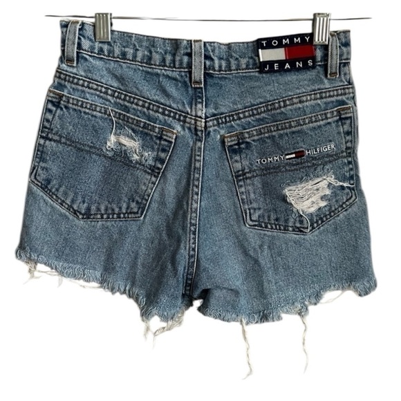 Tommy Hilfiger Vintage Heavily Distressed Denim Jeans Shorts - Picture 1 of 11